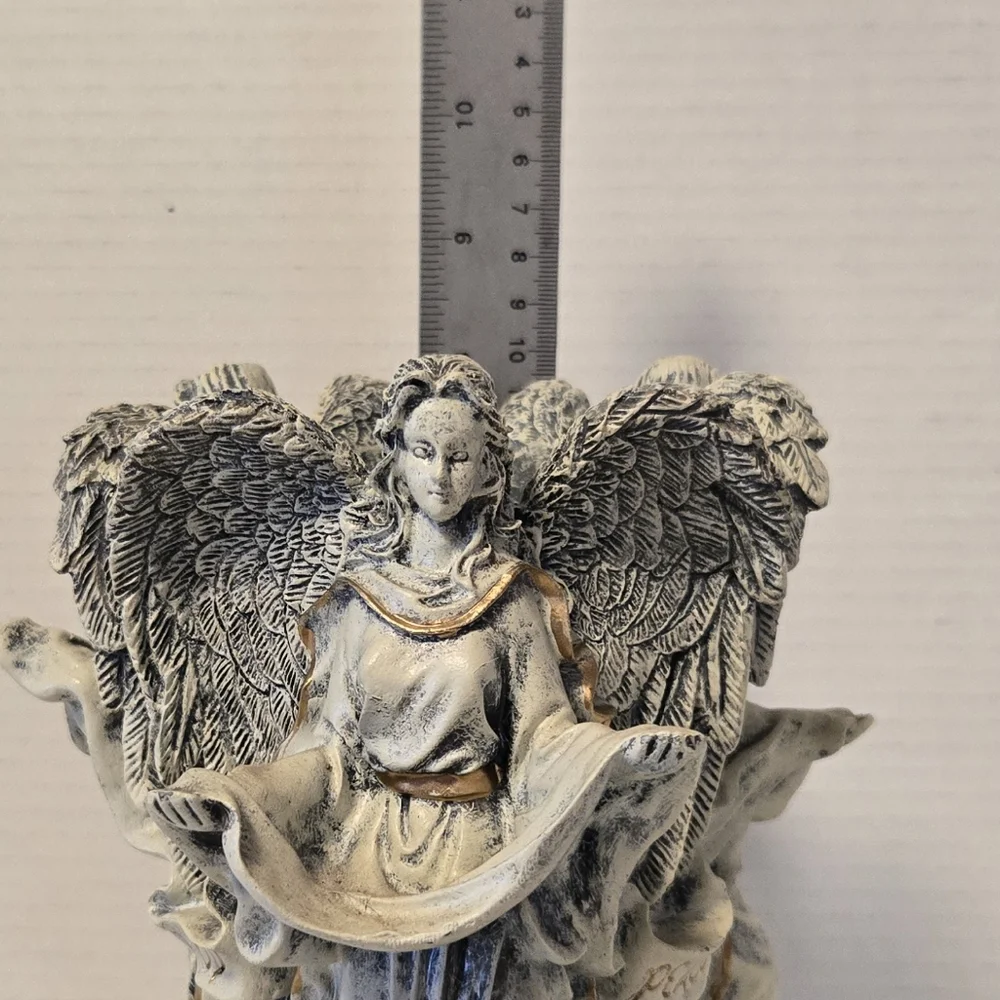ANGEL CANDLE HOLDER GOLD ACCENTS